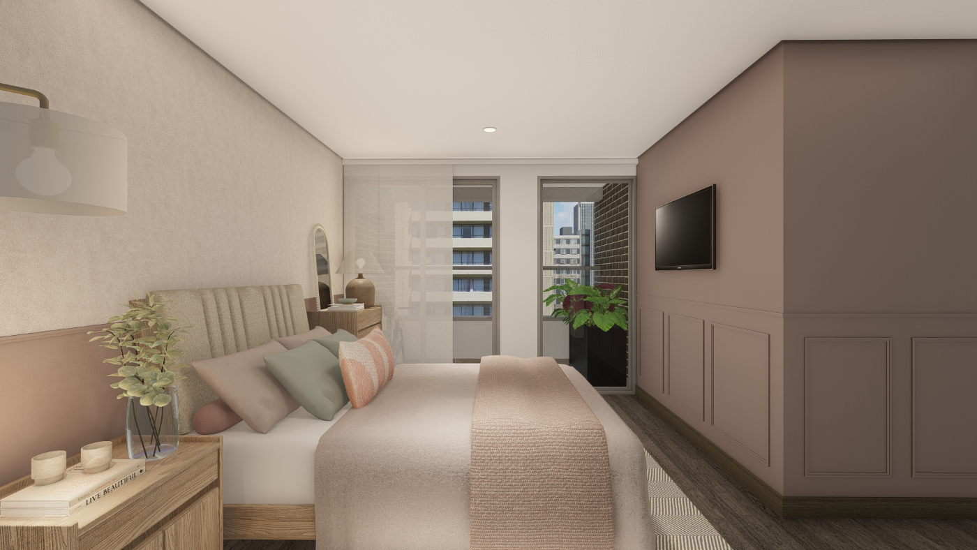 Render de la habitación principal antes de construir